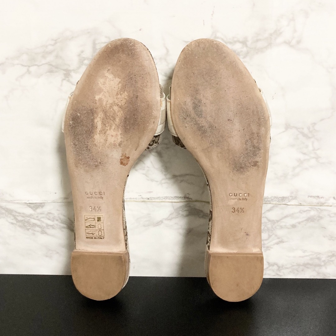 【美品 希少】GUCCI GGキャンバス×インターロッキングG スライドサンダル