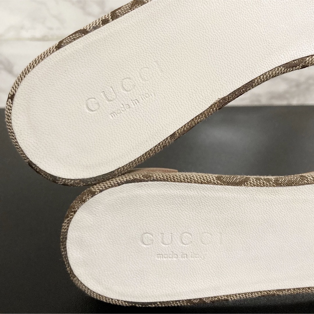 【美品 希少】GUCCI GGキャンバス×インターロッキングG スライドサンダル
