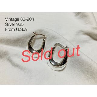 【売却済】  ヴィンテージ VTG シルバー925 チャンキーフープピアス(ピアス)