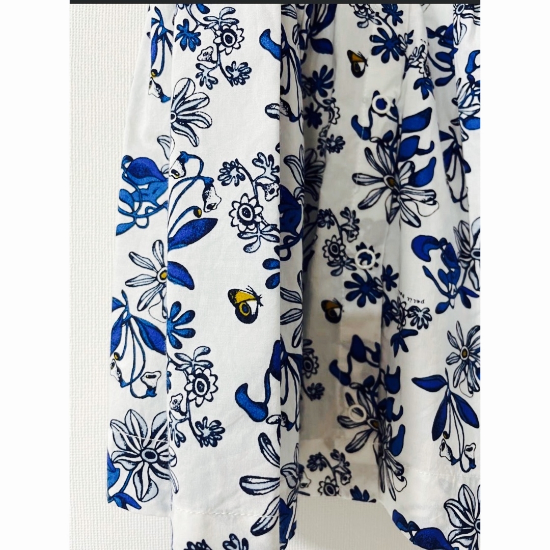PETIT BATEAU - プチバトー フラワー ワンピース 蝶々 花柄 PETIT BATEAU - プチバトー フラワー ワンピース 蝶々 花柄