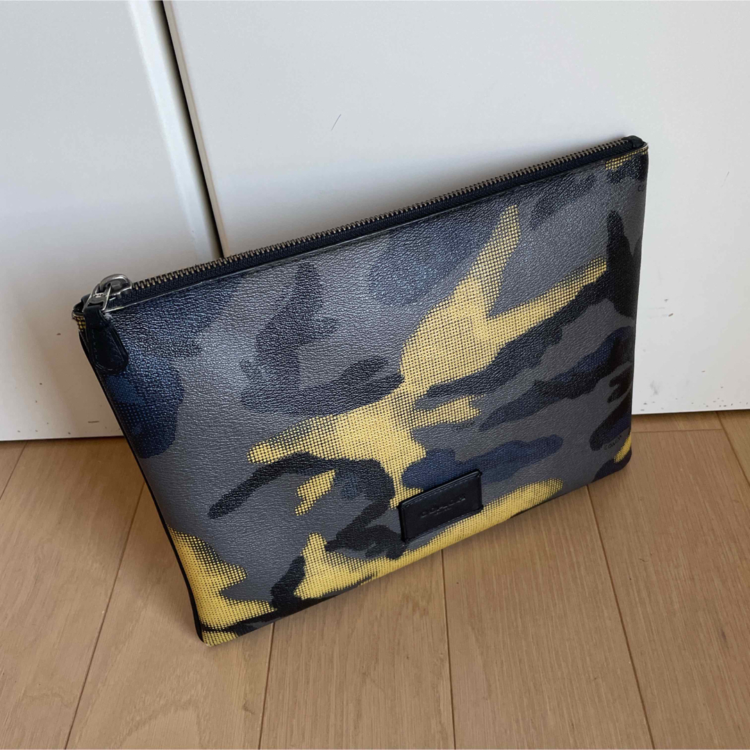 COACH  クラッチバッグ セカンドバッグ 迷彩柄 グレー系 F37881