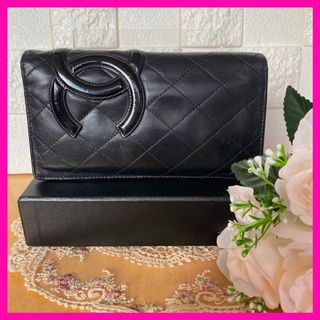 CHANEL - ☆CHANEL☆長財布 カンボンライン ラムスキン ブラック
