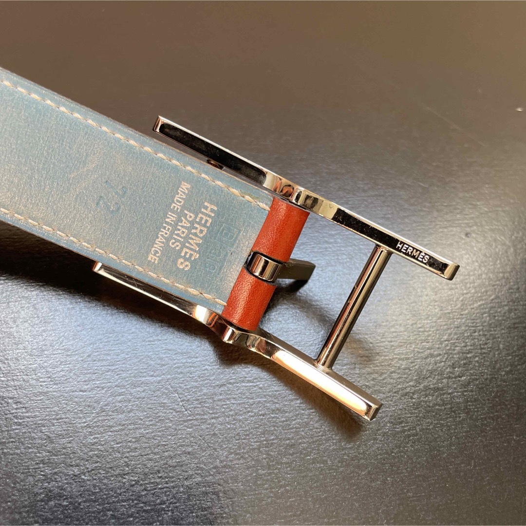 HERMESエルメス アピリバーシブルベルト72 ブラウン/ブルー 美品