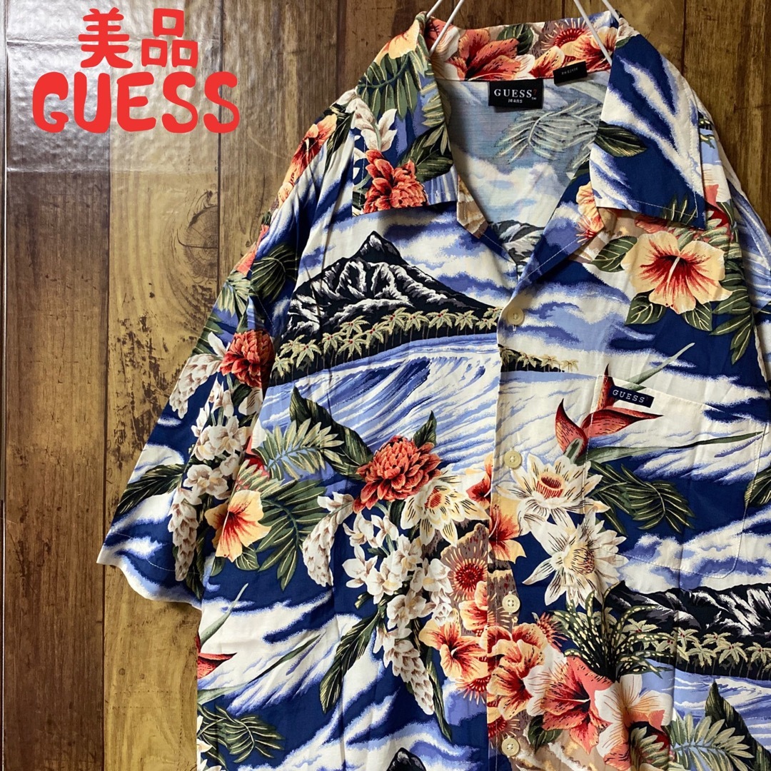 美品　GUESS ゲス　アロハシャツ