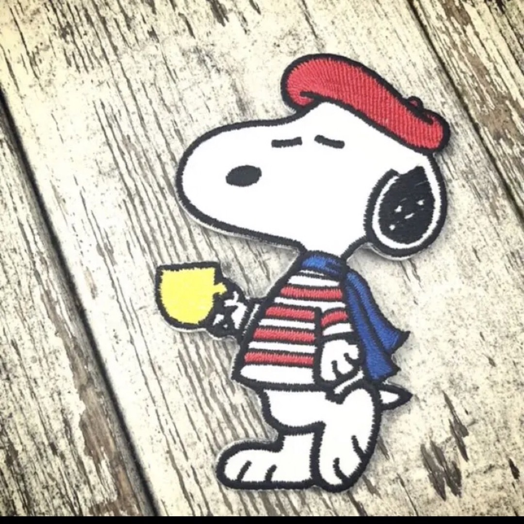 SNOOPY(スヌーピー)の新作◉カフェ■レア❥コーヒー⭐︎ベレー帽✹スヌーピー✌ワッペン　スタバ エンタメ/ホビーのおもちゃ/ぬいぐるみ(キャラクターグッズ)の商品写真