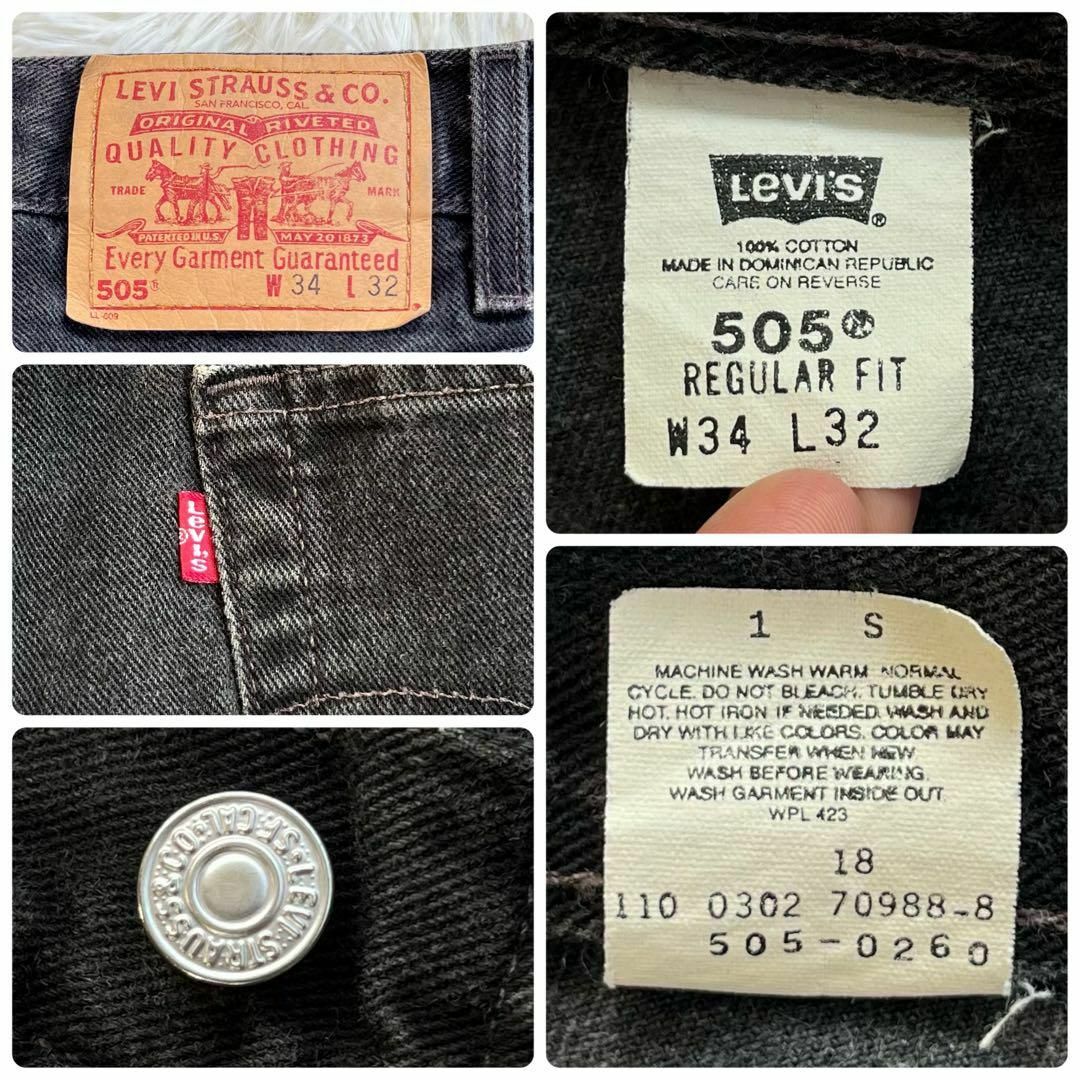 Levi's - 【00s・美品】リーバイス505 デニムパンツ 後染め ブラック