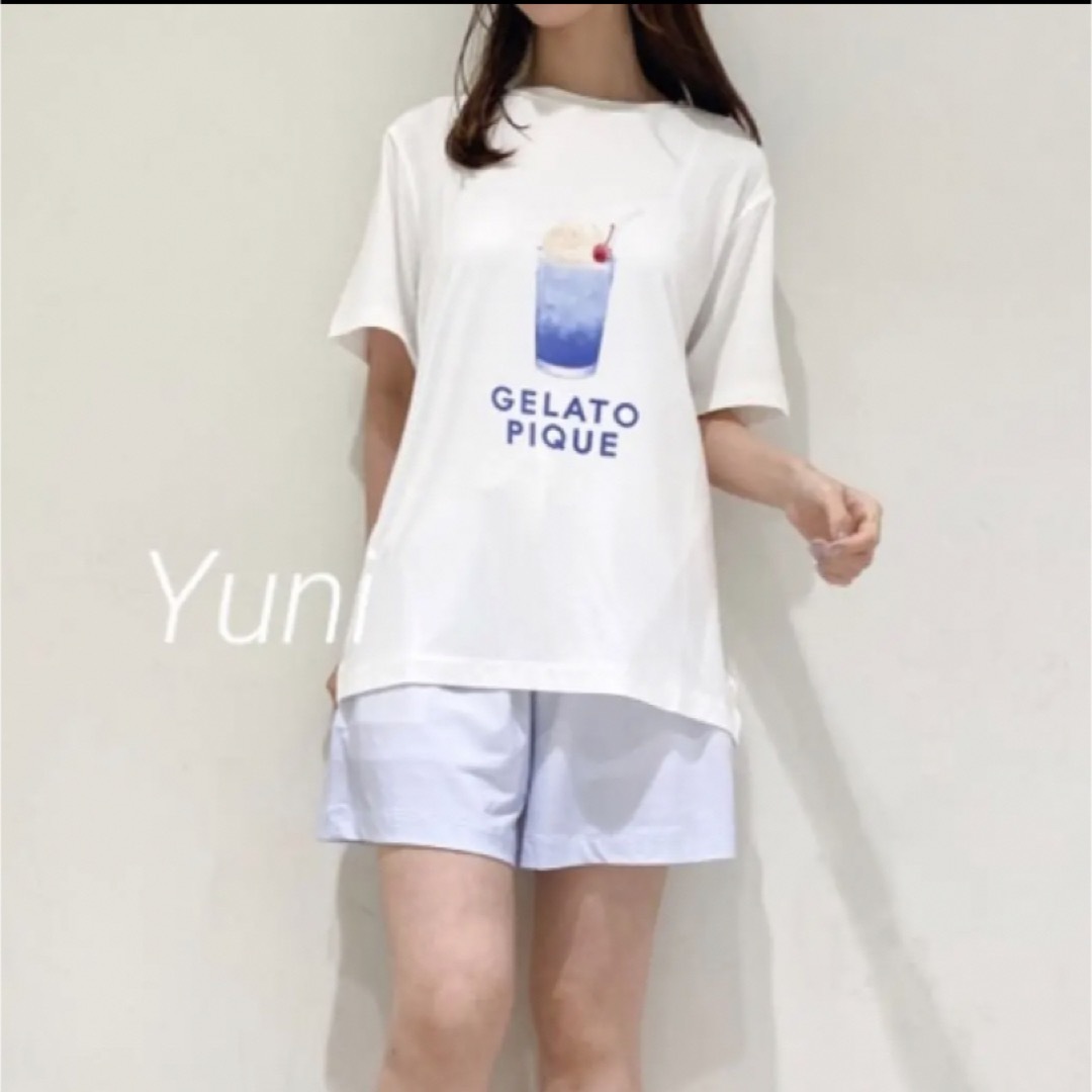 正規品♡接触冷感♡ソーダフロートTシャツ&グラデーションショートパンツ♡ブルー