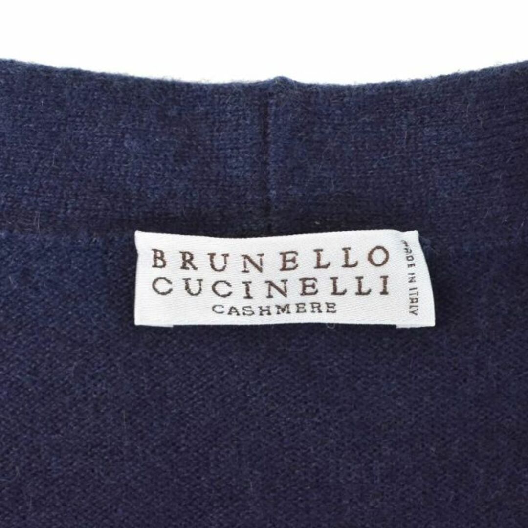 BRUNELLO CUCINELLI(ブルネロクチネリ)のブルネロクチネリ カーディガン 七分袖 カシミヤ XS 紺 ネイビー レディースのトップス(カーディガン)の商品写真