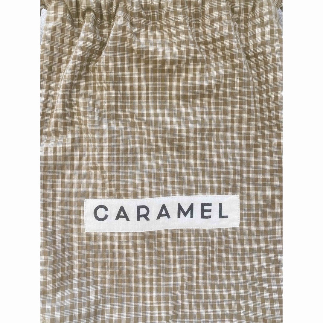 Caramel baby&child (キャラメルベビー&チャイルド)の【CARAMEL】新宿伊勢丹限定ナップサック ベージュチェック キッズ/ベビー/マタニティのこども用バッグ(リュックサック)の商品写真