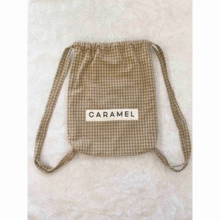 キャラメルベビー&チャイルド(Caramel baby&child )の【CARAMEL】新宿伊勢丹限定ナップサック ベージュチェック(リュックサック)