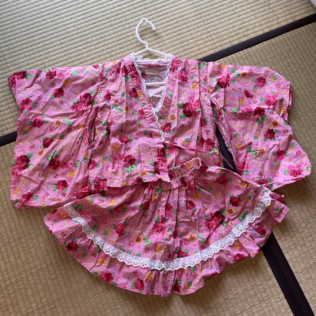 のりたま様　浴衣・帯セット　120cm  キッズ/ベビー/マタニティのキッズ服女の子用(90cm~)(甚平/浴衣)の商品写真