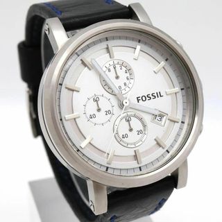 フォッシル(FOSSIL)の《一点物》FOSSIL 腕時計 シルバー クロノグラフ デイト メンズ(腕時計(アナログ))