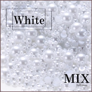 mix 高品質半円パールストーン　ホワイト(ネックレス)
