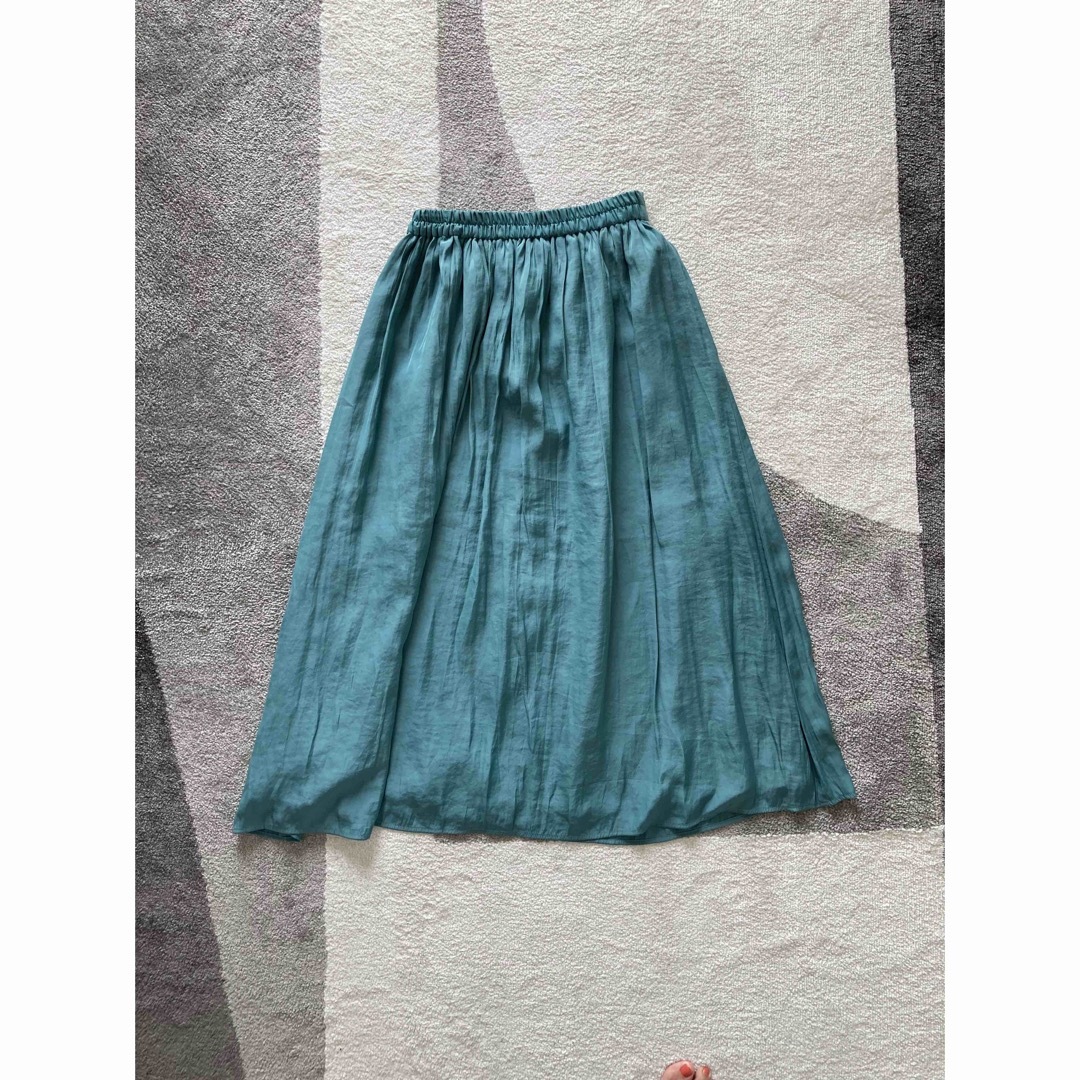 Collage(コラージュ)の【Collage】エメラルドグリーン　フレア　スカート レディースのスカート(ロングスカート)の商品写真