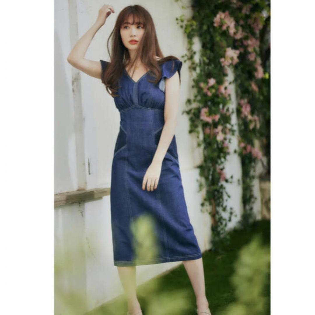 Herlipto Chambray-trimmedBeltedLongDress