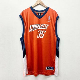 リーボック(Reebok)のUS古着 NBA リーボック Reebok シャーロット・ボブキャッツ Charlotte Bobcat アダム・モリソン タンクトップ バスケットボール ジャージ ユニフォーム ロゴ プリント サイズ：メンズ XL ビッグサイズ オレンジ【中古】(タンクトップ)