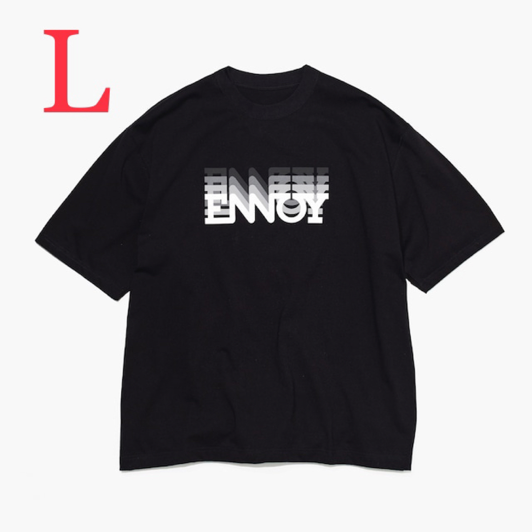 1LDK SELECT(ワンエルディーケーセレクト)の【ennoy】ELECTRIC LOGO GRADATION Tシャツ/ブラック メンズのトップス(Tシャツ/カットソー(半袖/袖なし))の商品写真