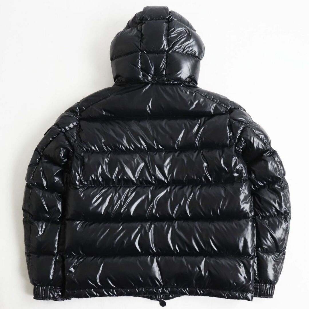 極美品●18-19AW MONCLER モンクレール MAYA GIUBBOTTO／マヤ ロゴワッペン WZIP フーデッドダウンジャケット ブラック 1 正規品 メンズ