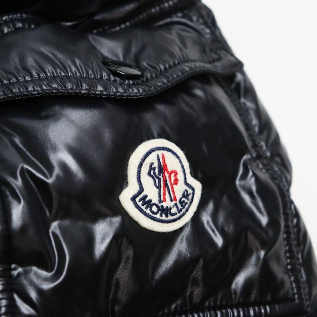 極美品●18-19AW MONCLER モンクレール MAYA GIUBBOTTO／マヤ ロゴワッペン WZIP フーデッドダウンジャケット ブラック 1 正規品 メンズ