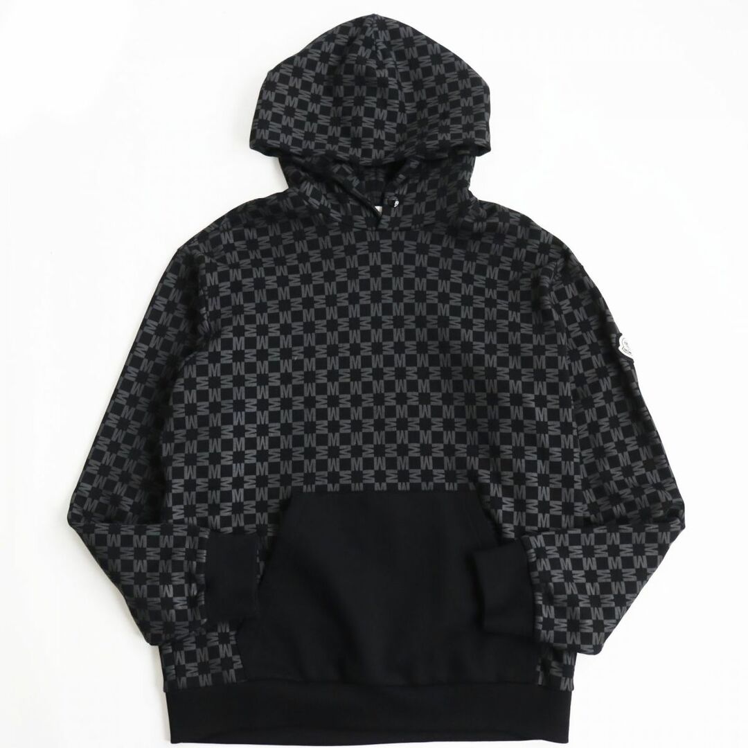 美品 MONCLER モンクレール ロゴ パーカー Sサイズ ブラック