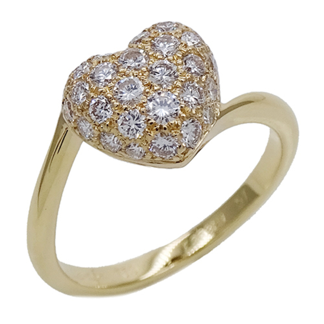 カルティエ Cartier リング レディース ブランド 指輪 750YG ダイヤモンド ハートシェイプウィズ イエローゴールド #51 約10.5号 ジュエリー 磨き済み