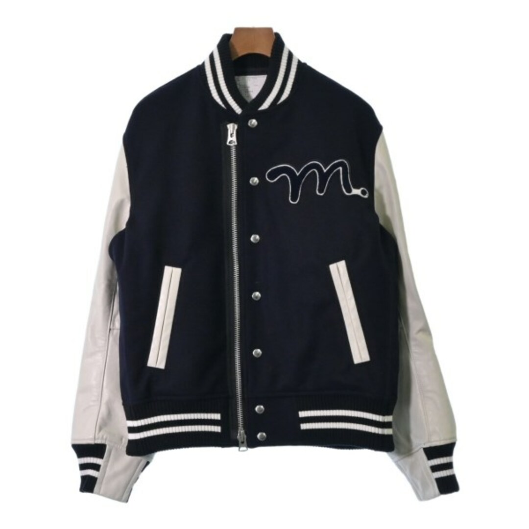 sacai サカイ スタジャン 2(M位) 濃紺x白 【古着】 今日の特価 メンズ