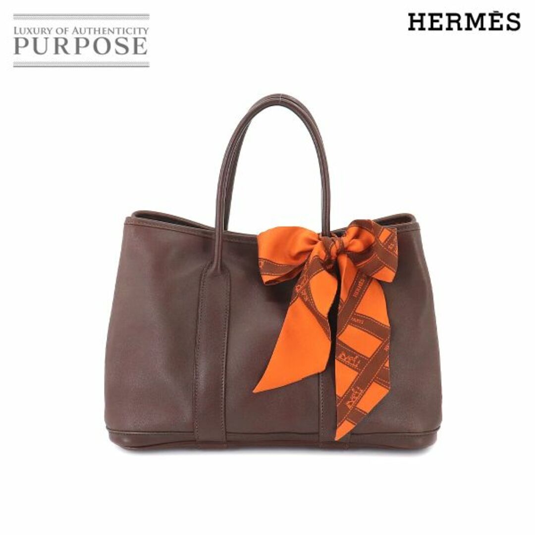 エルメス HERMES ガーデンツイリー TPM トート バッグ スイフト レザー ハバナ □I刻印 VLP 90185532