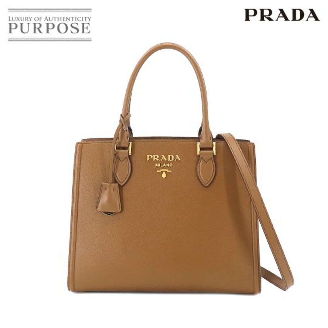 未使用 展示品 プラダ PRADA サフィアーノ 2way ハンド ショルダー バッグ レザー ホワイト 1BA113 VLP 90210909