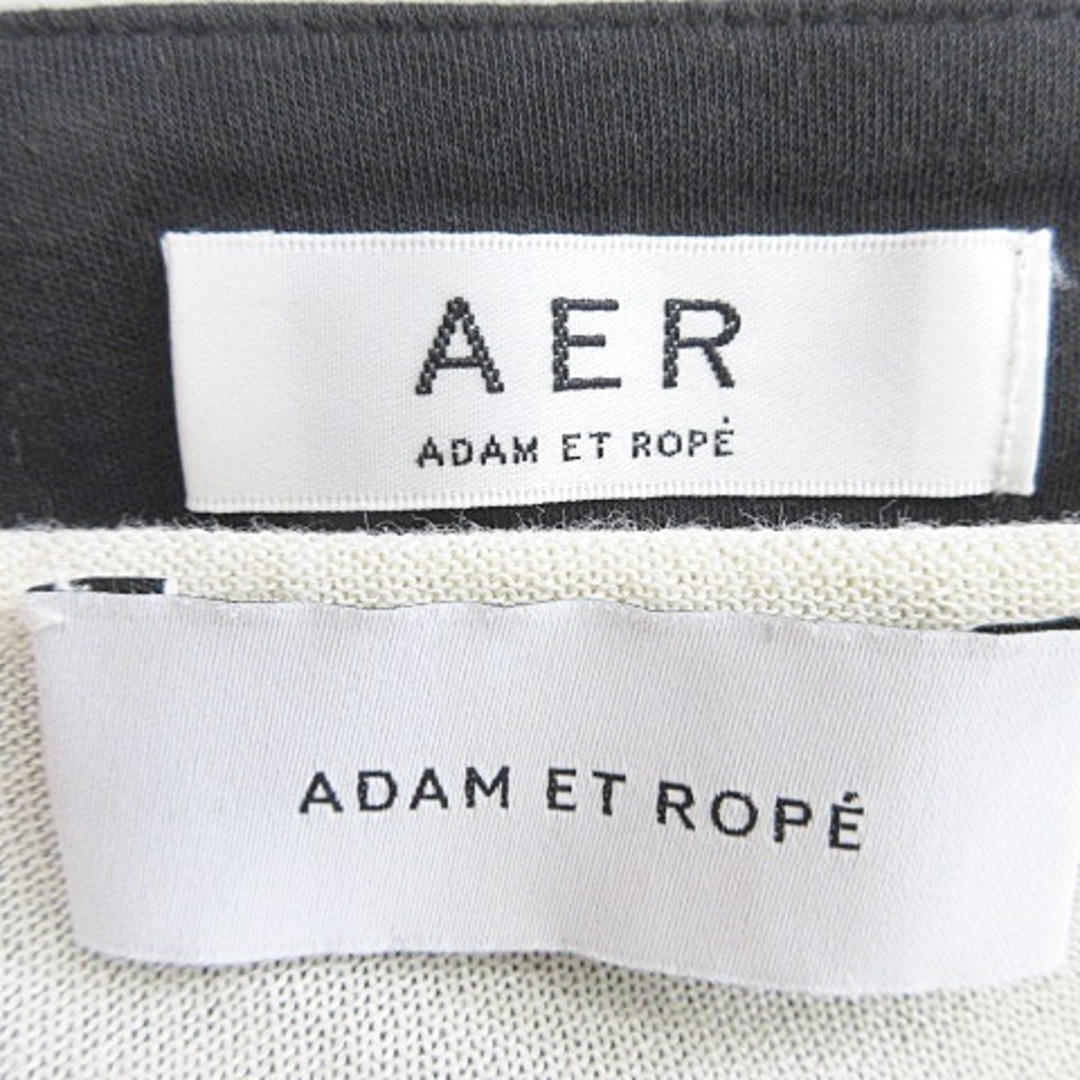 Adam et Rope'(アダムエロぺ)のアダムエロペ カットソー ニット 2枚セット 半袖 七分袖 紺 ベージュ F レディースのトップス(カットソー(半袖/袖なし))の商品写真
