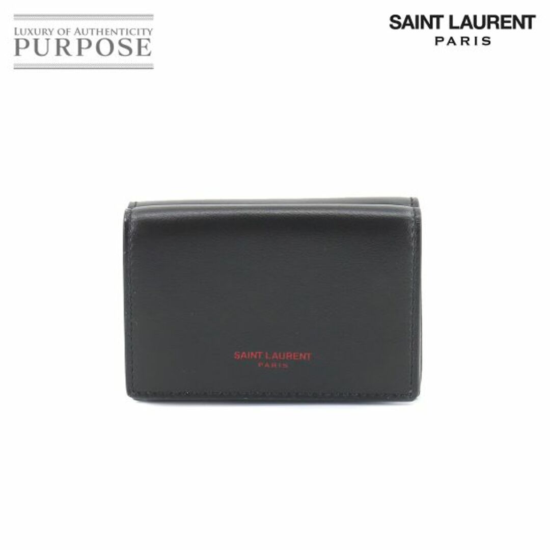 未使用 展示品 サンローラン パリ SAINT LAURENT PARIS タイニー ウォレット 三つ折り 財布 レザー ブラック 459784 VLP 90192610