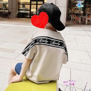 レディー(Rady)のrady ちびrady Mサイズ　ベージュ　Tシャツ　ロゴテープ(Tシャツ/カットソー)