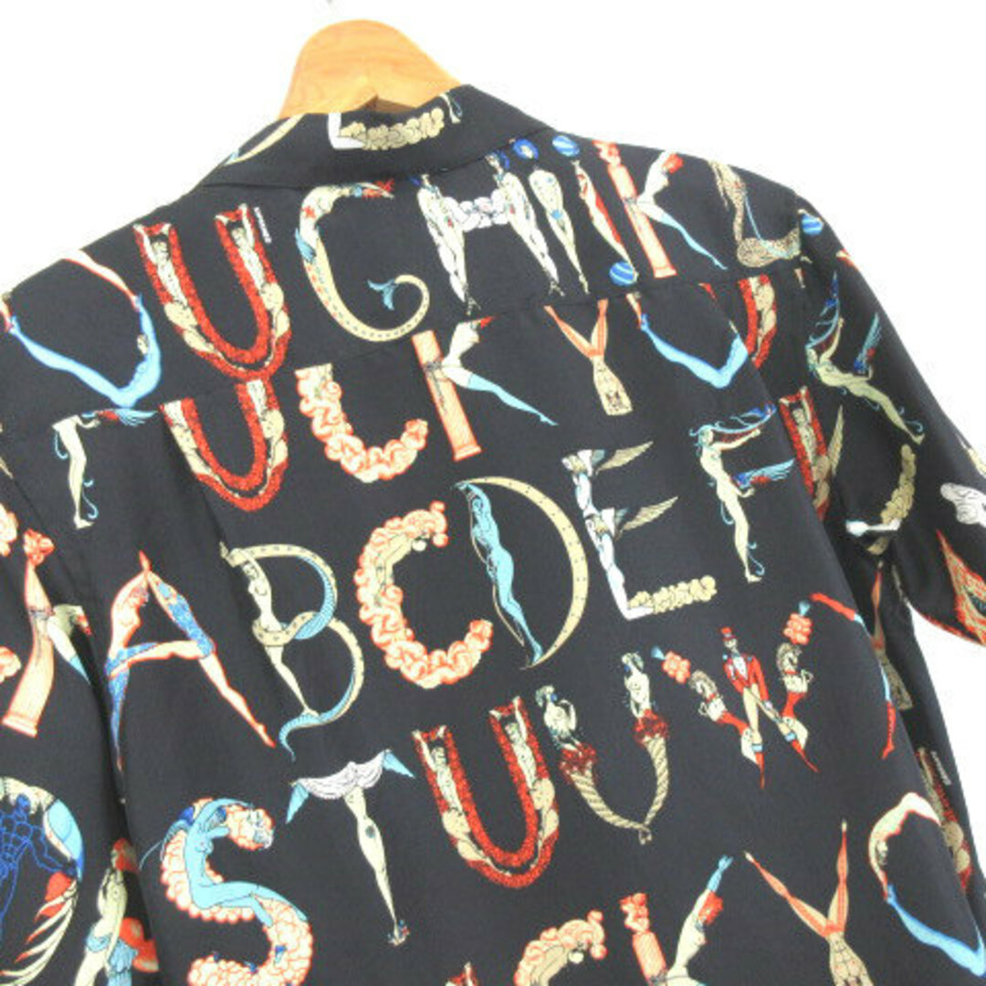 SUPREME 18SS Alphabet Silk Shirt 黒 S 6