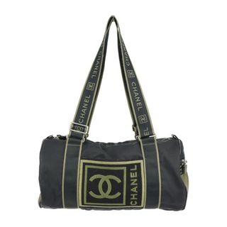 シャネル(CHANEL)のCHANEL シャネル スポーツライン  ボストンバッグ    ナイロンキャンバス ブラック カーキグリーン  ショルダーバッグ トラベルバッグ ココマーク 10番台 丸型 筒形 ラウンド型 【本物保証】(ボストンバッグ)