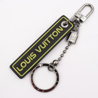 ルイヴィトン(LOUIS VUITTON)のLOUIS VUITTON ルイ ヴィトン  ポルトクレ タブ キーホルダー MP2211   トリヨンレザー ブラック イエロー シルバー金具 キーリング バッグチャーム ビトン 【本物保証】(キーホルダー)