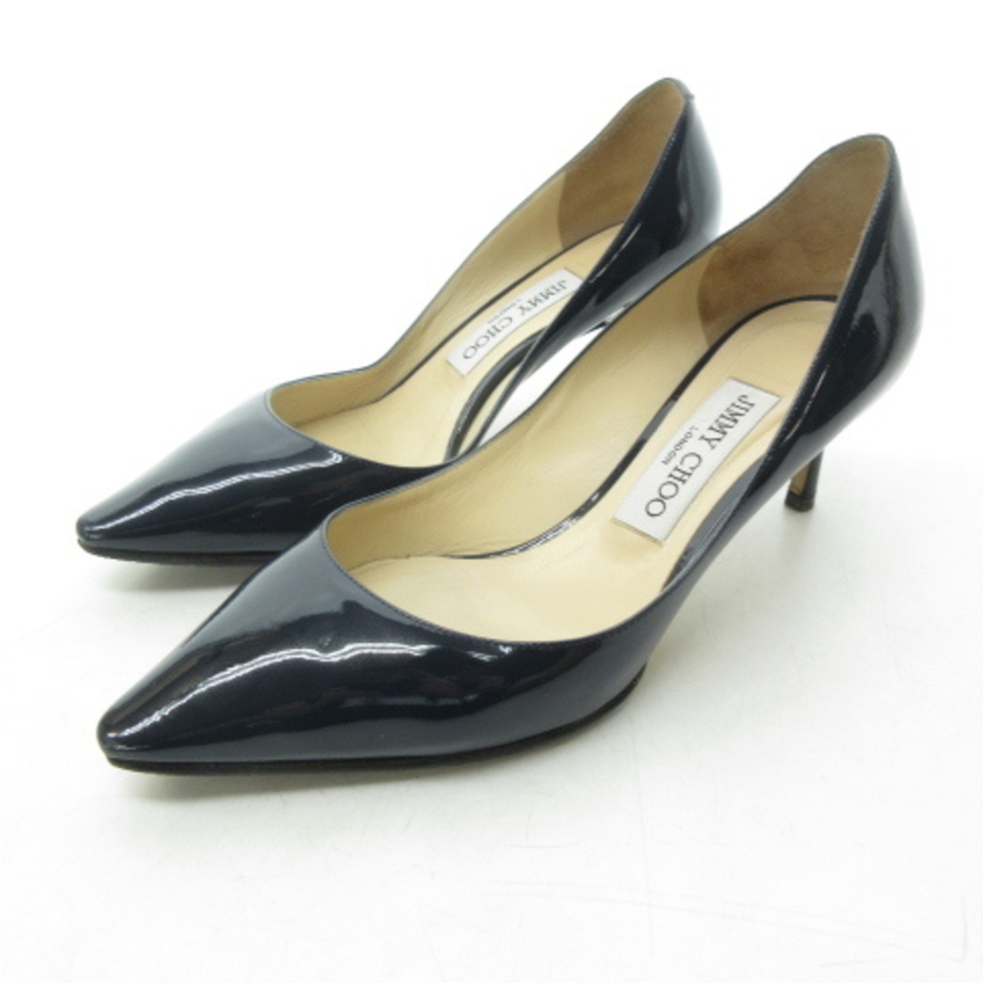 ジミーチュウ JIMMY CHOO パテントパンプス ネイビー 約23.5㎝-