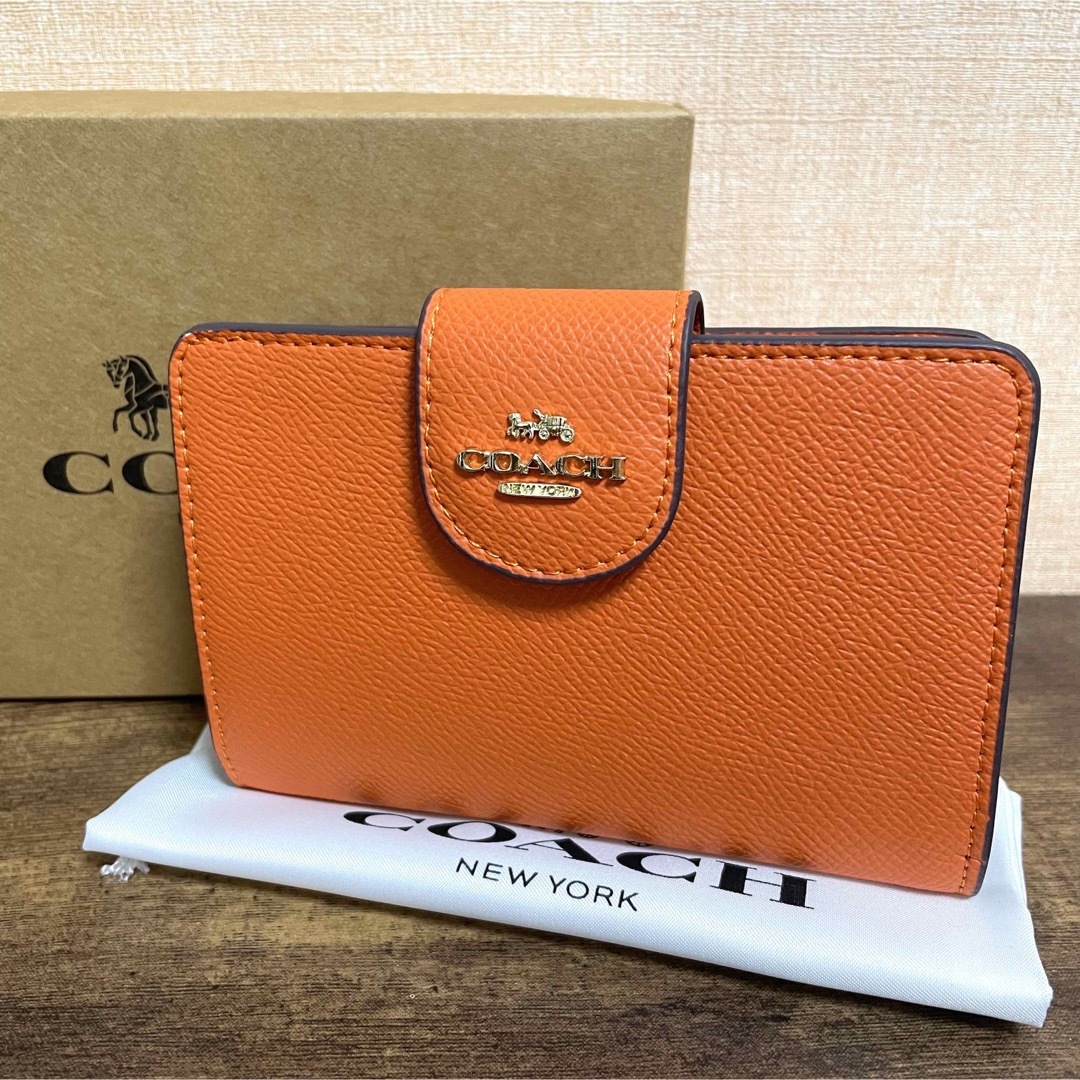 新品 COACH コーチ C6390 レザー L字ファスナー 二つ折り 財布 | cao