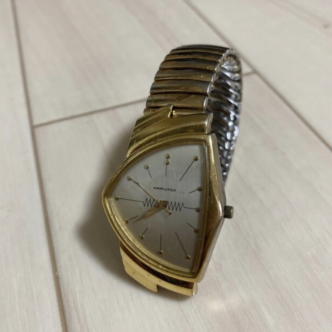 希少品! HAMILTON ベンチュラ 6108 ゴールド ブラウン 金茶 時計-
