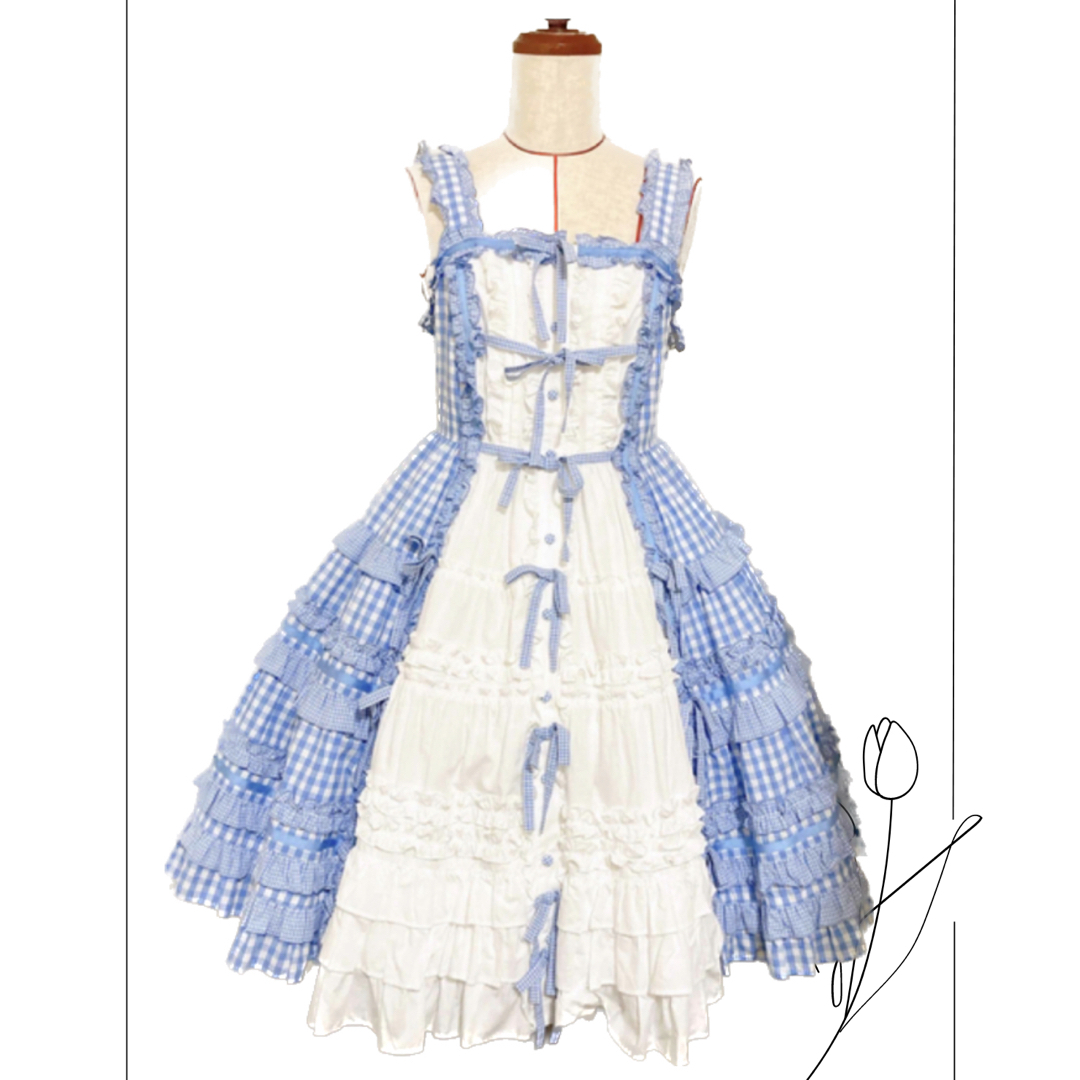 Angelic Pretty(アンジェリックプリティー)のlittle house ジャンパースカート レディースのワンピース(ひざ丈ワンピース)の商品写真