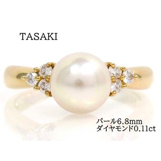 タサキ(TASAKI)のTASAKI タサキ K18 パール6.8mm ダイヤモンド0.11ct リング(リング(指輪))