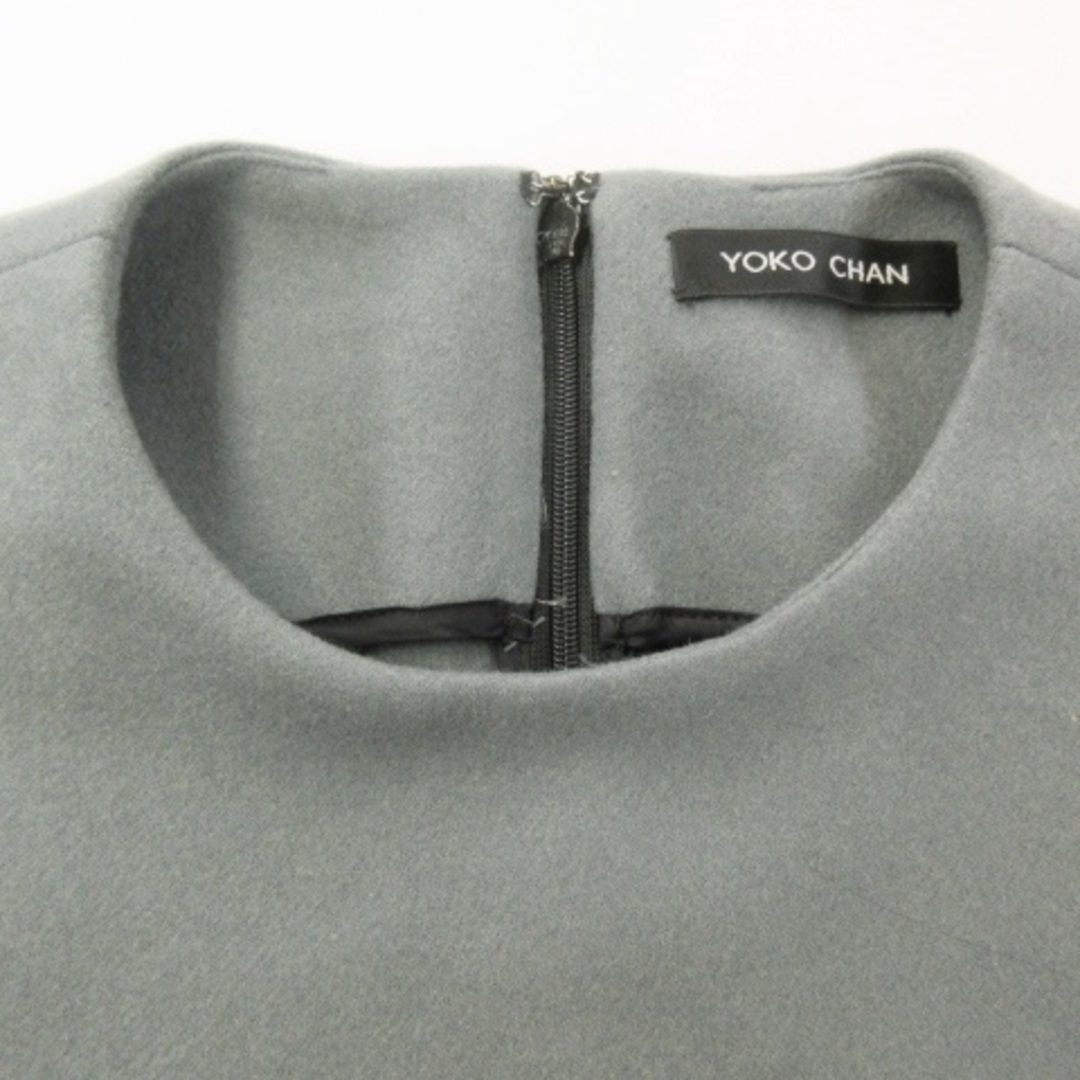 ヨーコチャン 美品 近年モデル ワンピース ウール 裾フレア 灰 38 MKS