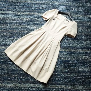 フォクシーニューヨーク レザー調ライン ワンピース 42 L ネイビー