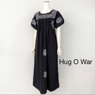 専用　Hug O War ハグオーワー 刺繍 半袖 ワンピース ブラック