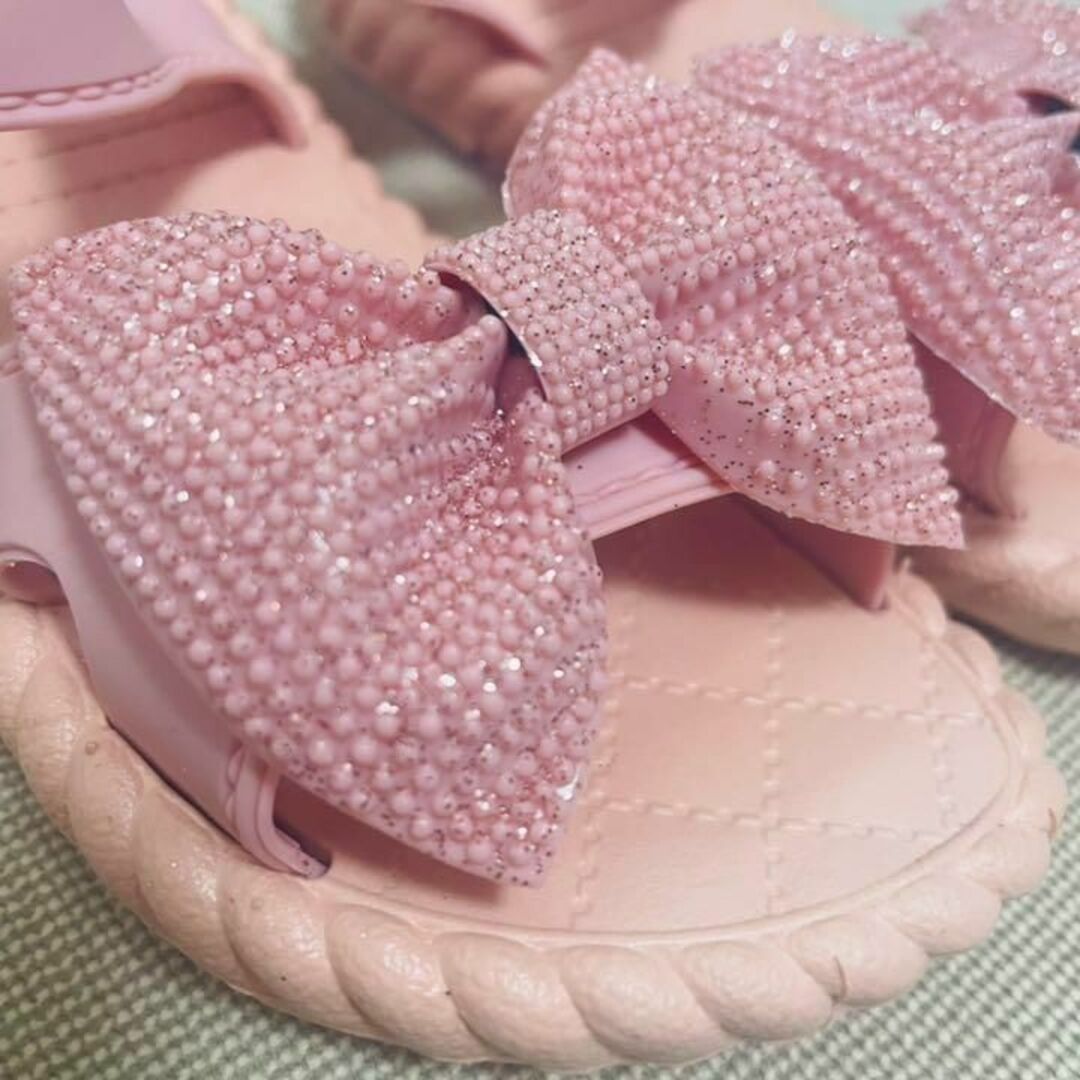 キッズ サンダル 18cm 子供 水着 韓国 リボン 女の子 ピンク 海 夏 靴