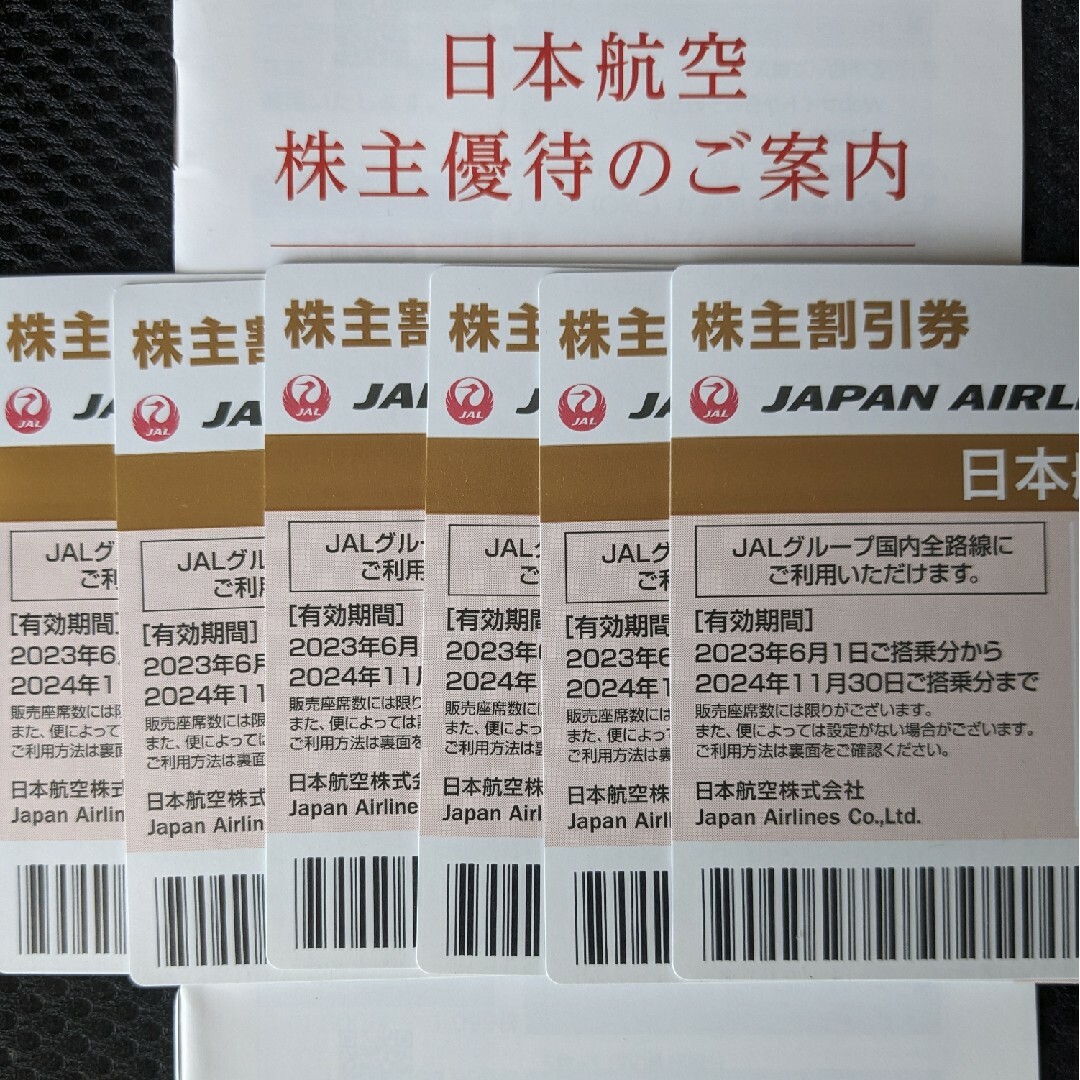 JAL株主優待　6枚分+海外旅行商品／国内旅行商品　割引券（冊子）