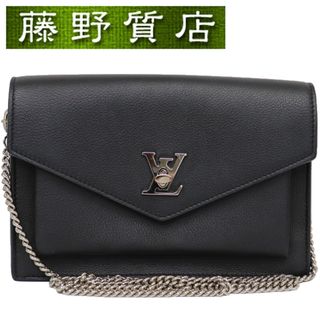 ルイヴィトン(LOUIS VUITTON)の（美品）ルイヴィトン LOUIS VUITTON ポシェット ロックミー チェーン バッグ 黒 レザー シルバー金具 8177(その他)