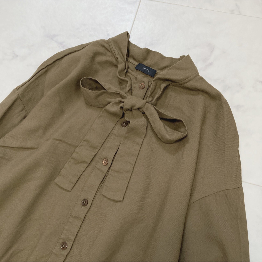 JOSEPH シルク混 ボウタイブラウス SILK WOOL VIELA