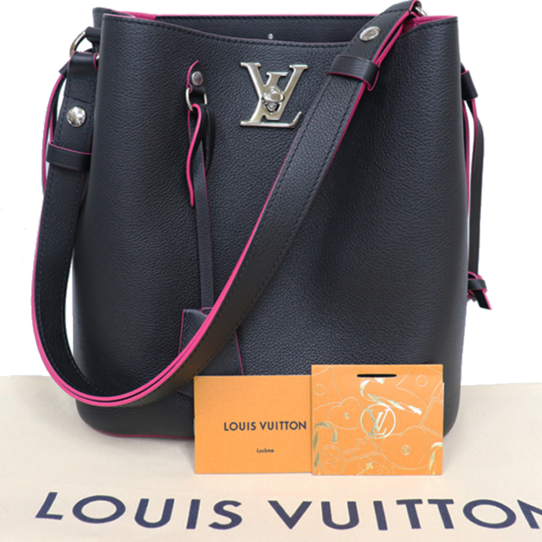 ルイヴィトン ロックミーバケット ショルダーバッグ レザー ブラック レディース LOUIS VUITTON  ルイヴィトン