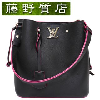 ルイヴィトン(LOUIS VUITTON)の （美品）ルイヴィトン LOUIS VUITTON ロックミー バケット ショルダー バッグ 黒 × ピンク レザー シルバー金具 8158(その他)