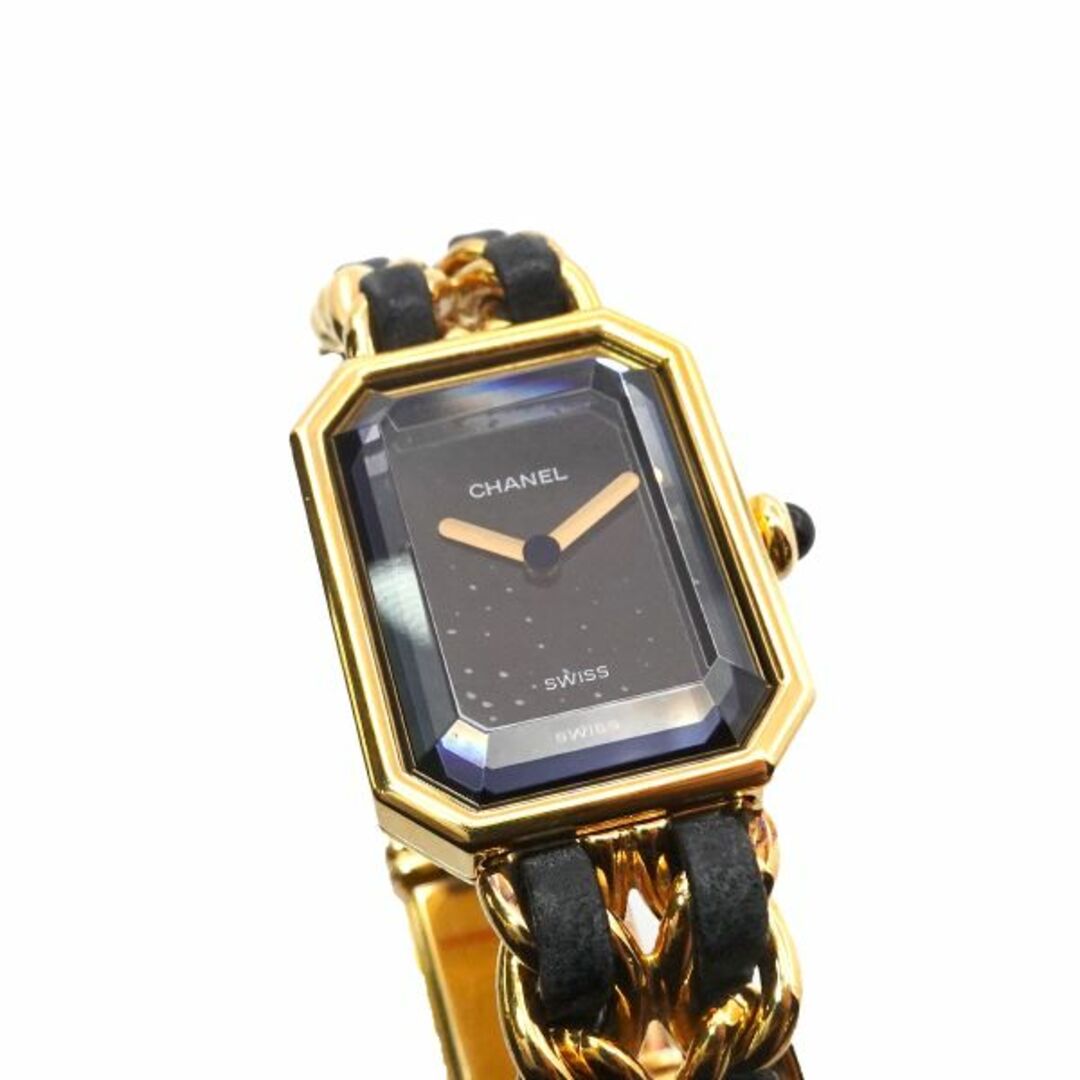 シャネル CHANEL プルミエール Sサイズ H0001 ヴィンテージ レディース 腕時計 ブラック 文字盤 ゴールド ウォッチ Premiere VLP 90199770
