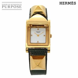 HERMES Hウォッチ キャメルブラウン 電池交換済み シルバー エルメス時計